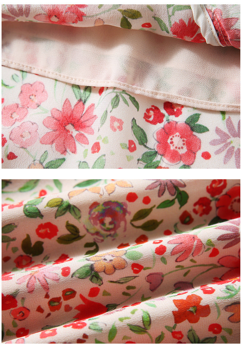 Mulberry silk floral dress