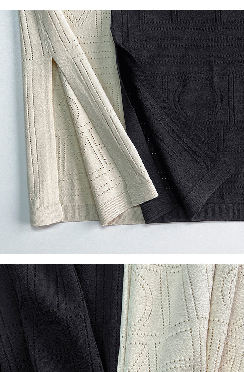 Knitted hollowed suspender top