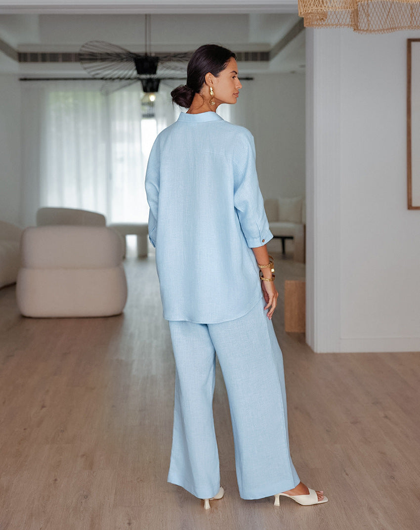 Loose cotton home clothing set