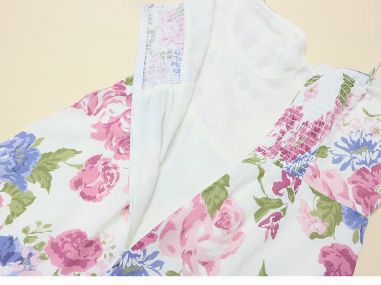 Printed drawstring long dress