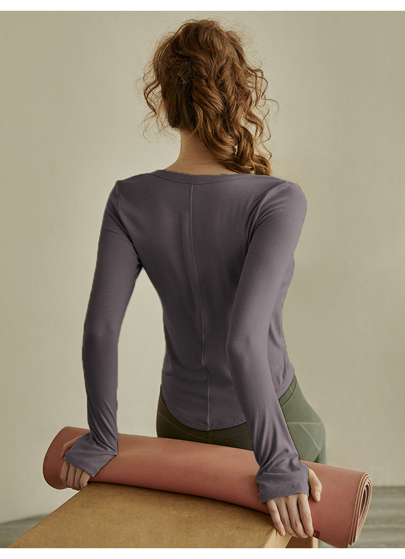 Sports yoga long sleeved top