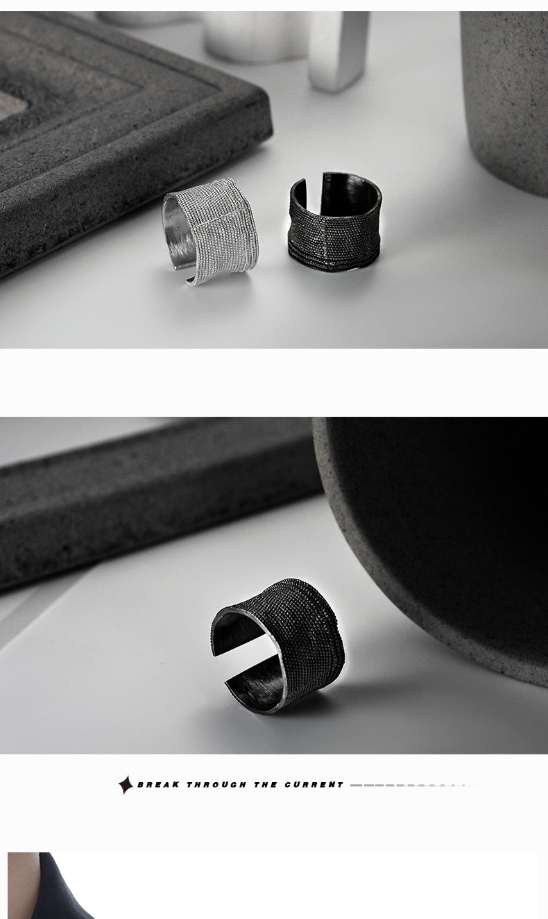 Open matte silver ring