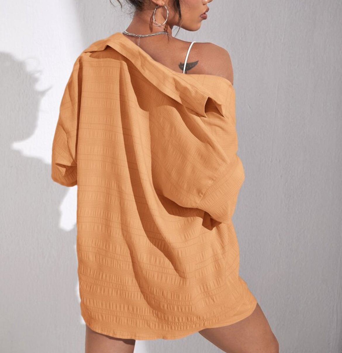 Loose fitting shirt suit