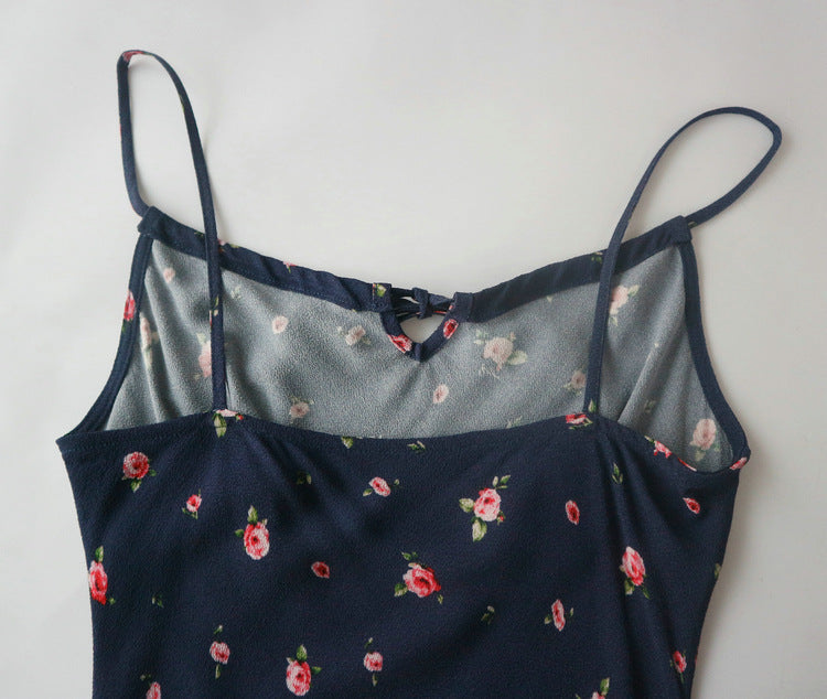 Printed suspender dress