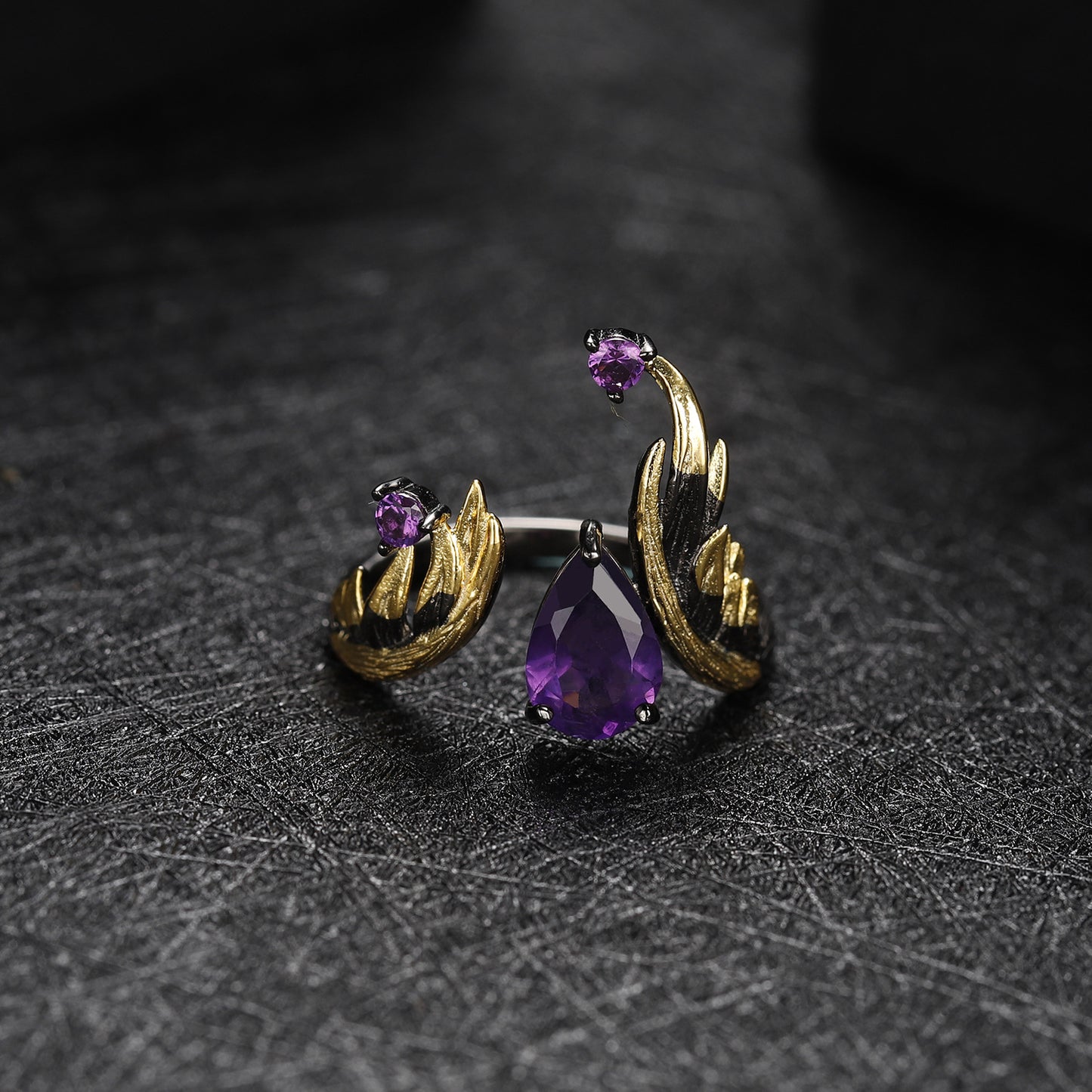 Natural amethyst ring