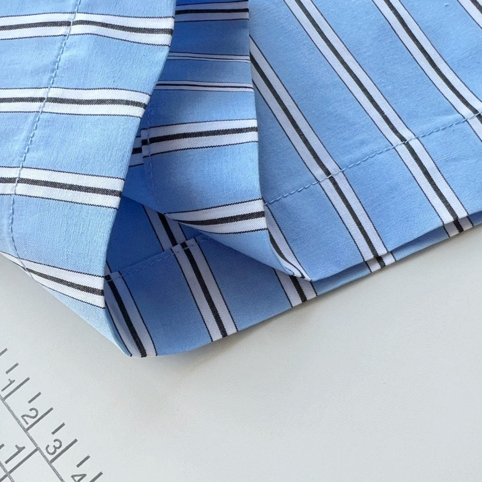 Cotton striped wide leg pants