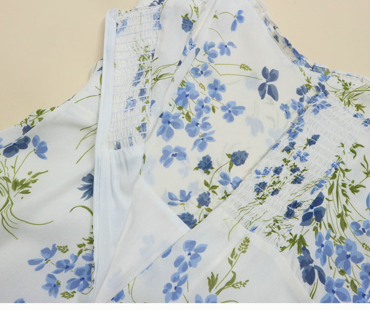 Printed suspender dress