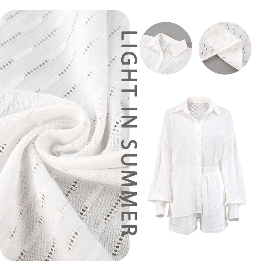 Hollowed long sleeved suit