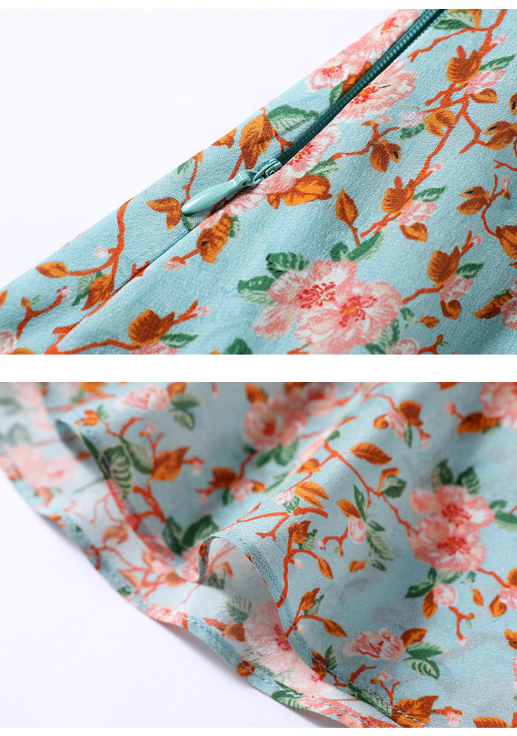 Mulberry silk floral dress
