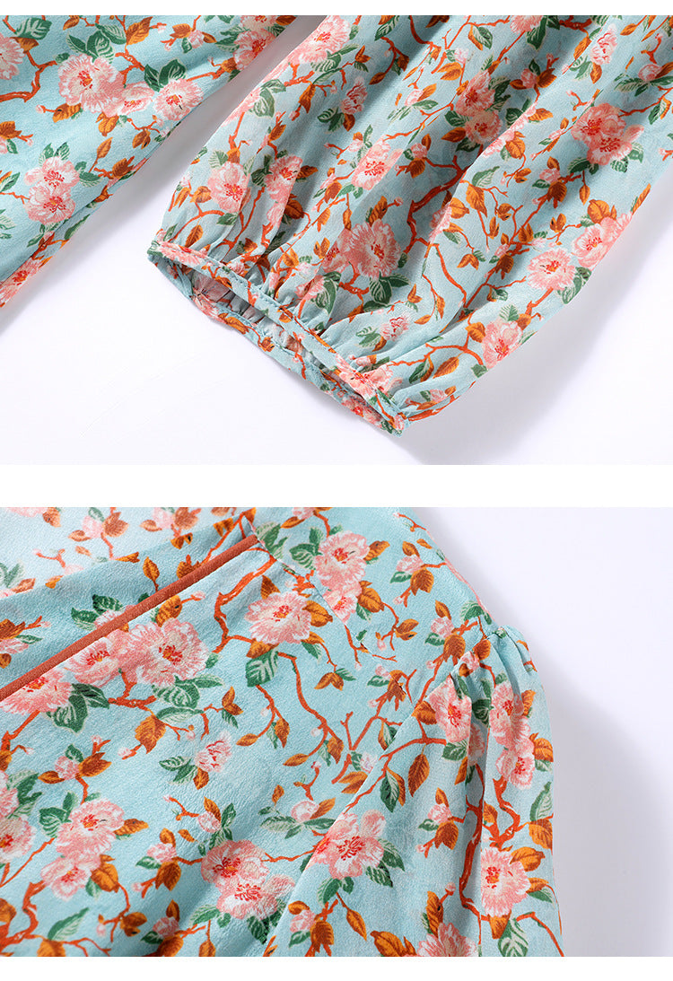 Mulberry silk floral dress