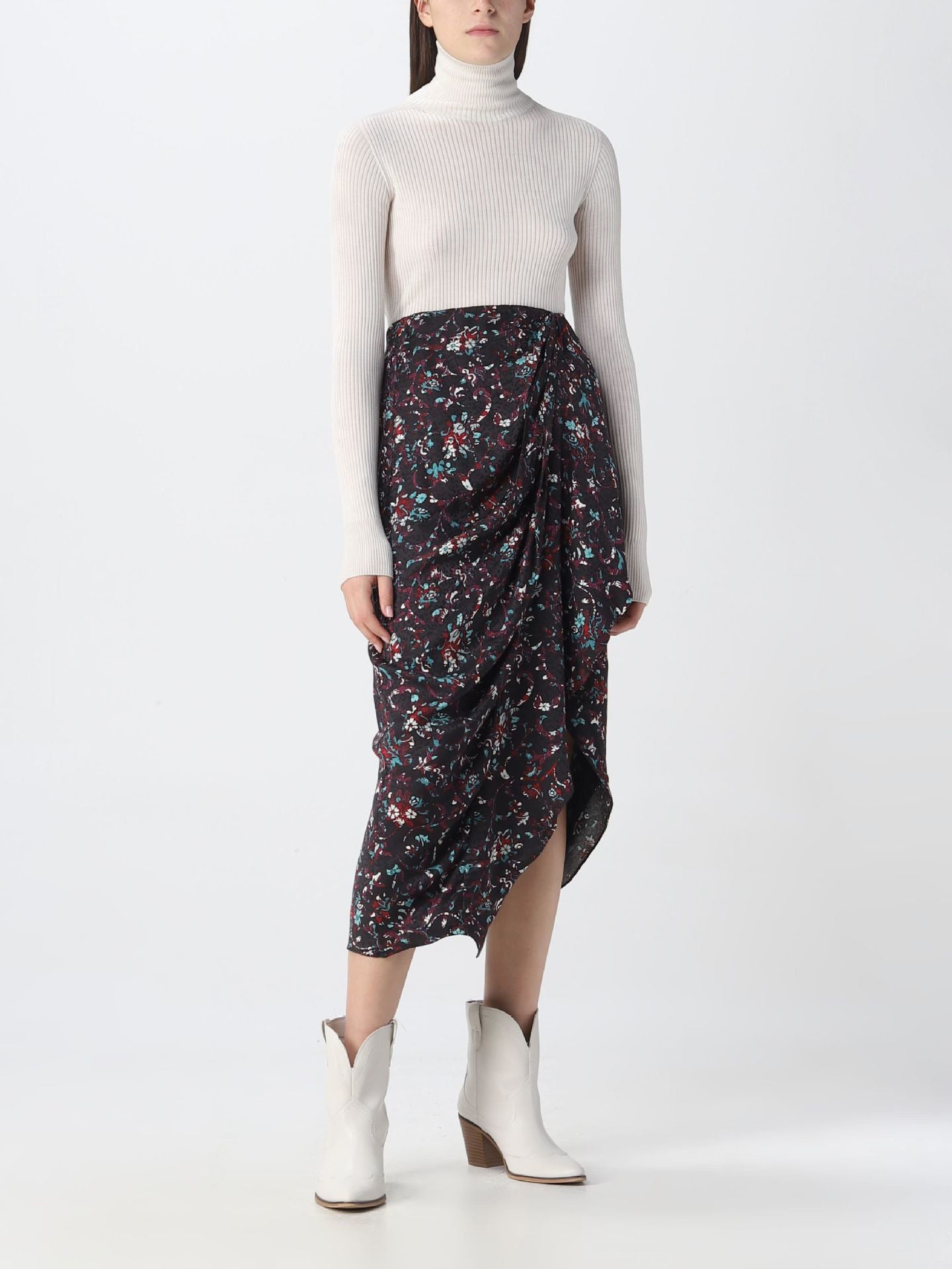 Floral split skirt