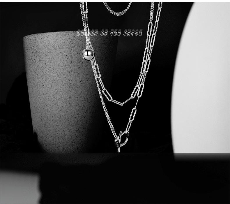 Buckle chain silver necklace