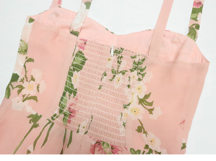 Printed mid length drawstring dress