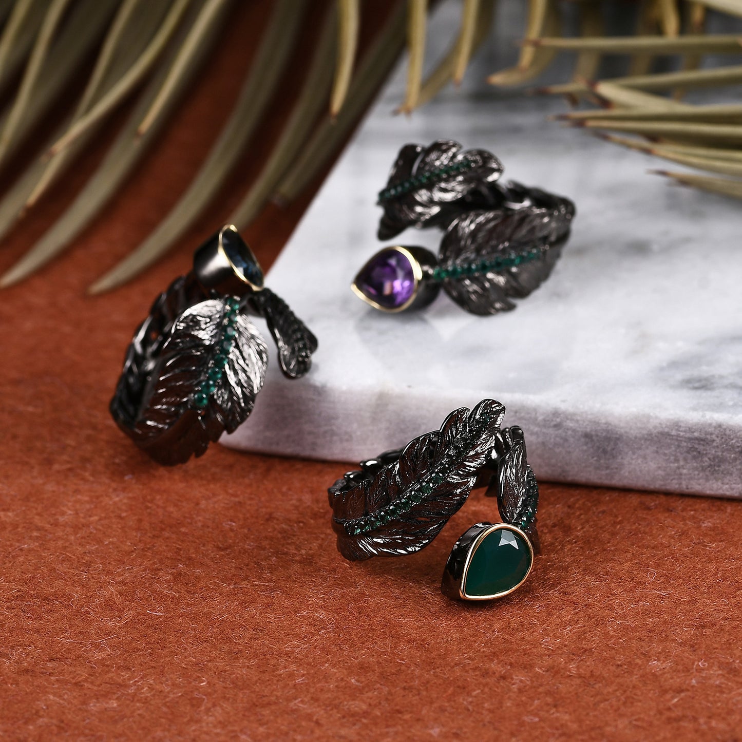 Natural crystal ring