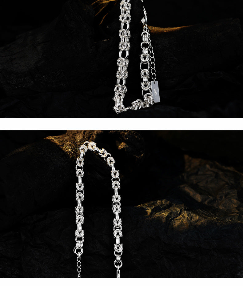 Handmade layered silver bracelet