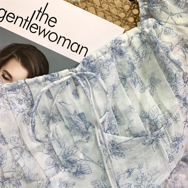 Printed collar dress