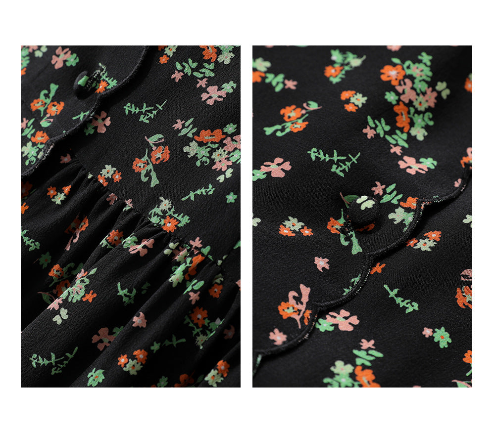 Mulberry silk floral dress