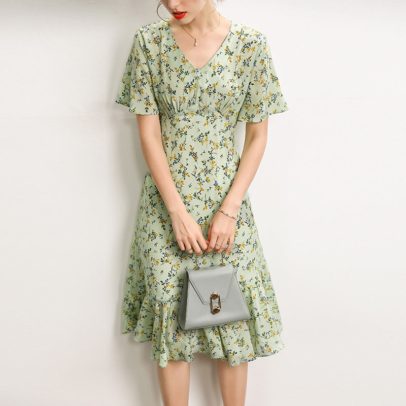 Mulberry silk floral dress