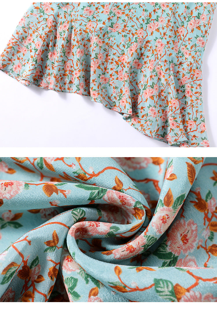 Mulberry silk floral dress