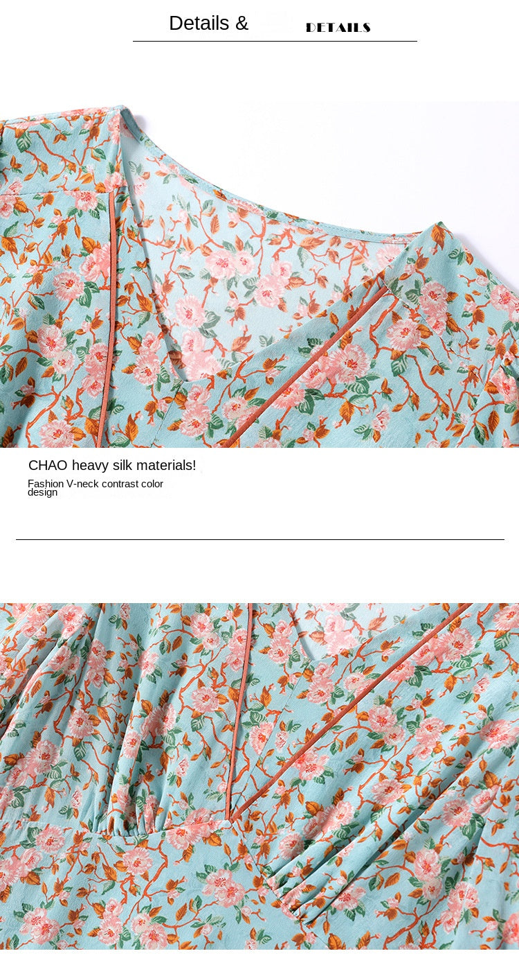 Mulberry silk floral dress