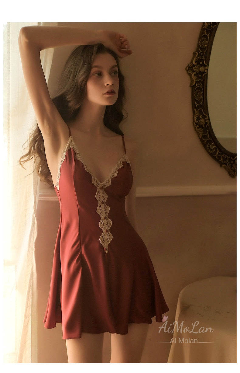 Lace suspender nightgown