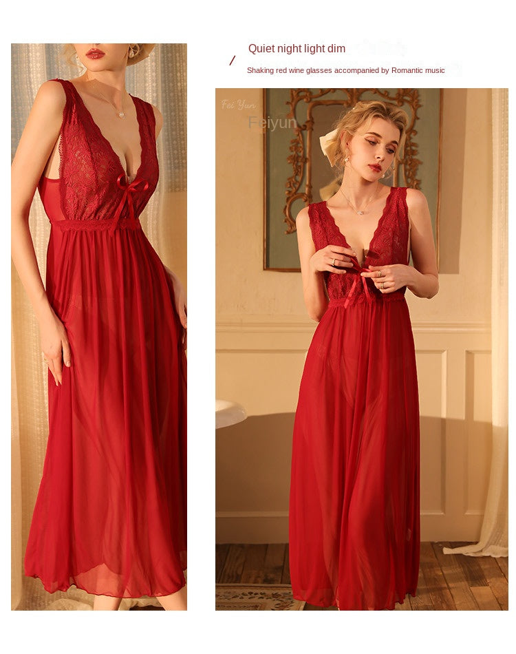 Lace mesh halter dress