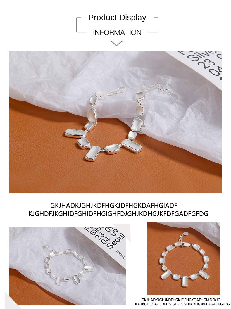 Handmade frosted silver bracelet