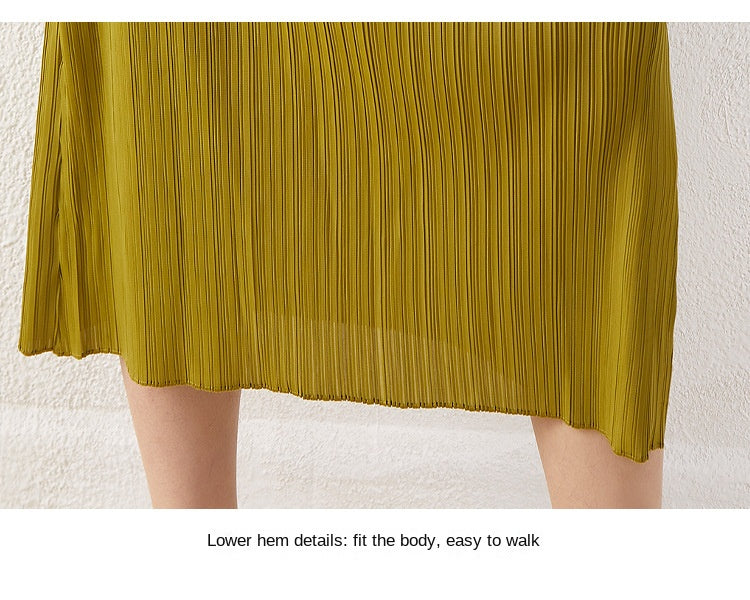 Pleated slip dress