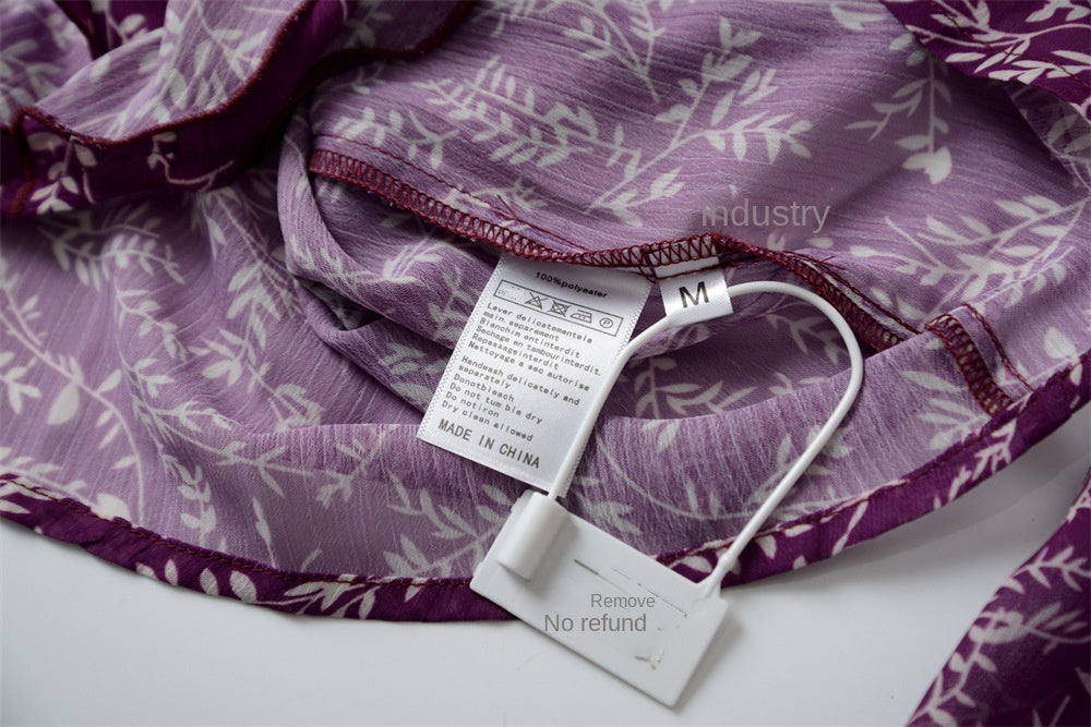 Floral print loose sleeved shirt