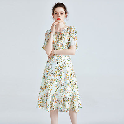 Mulberry silk floral dress