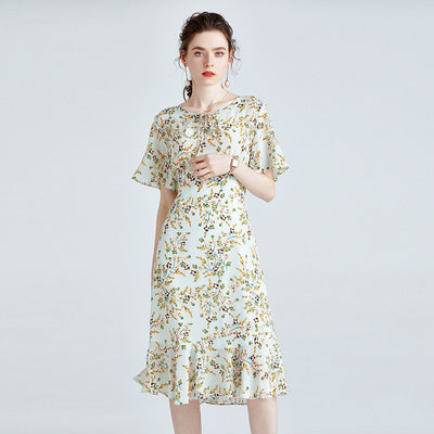 Mulberry silk floral dress