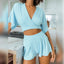 Knitted cotton silk pajama set