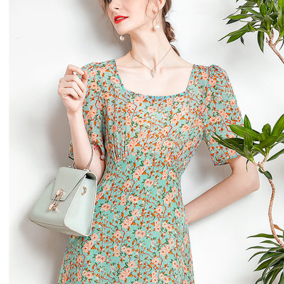 Mulberry silk floral dress