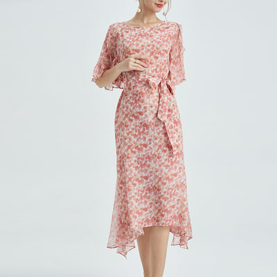 Mulberry silk round neck dress