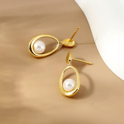 Pearl silver earrings