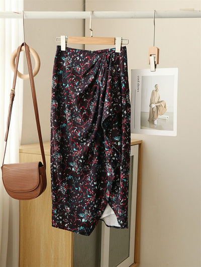 Floral split skirt