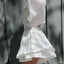 Waist up slim white dress