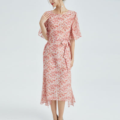 Mulberry silk round neck dress