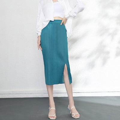 High waisted split skirt