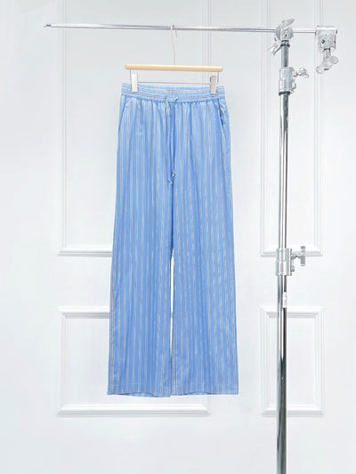 Cotton striped wide leg pants