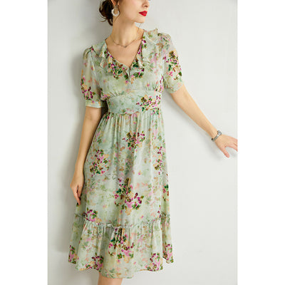 Mulberry silk floral dress