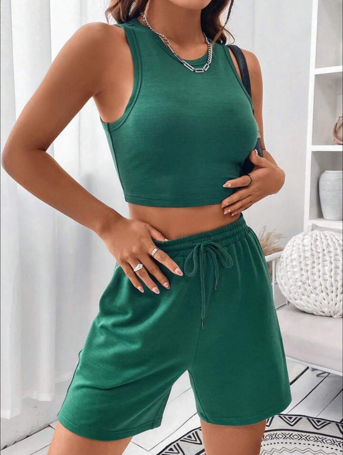 Casual shorts tank top suit