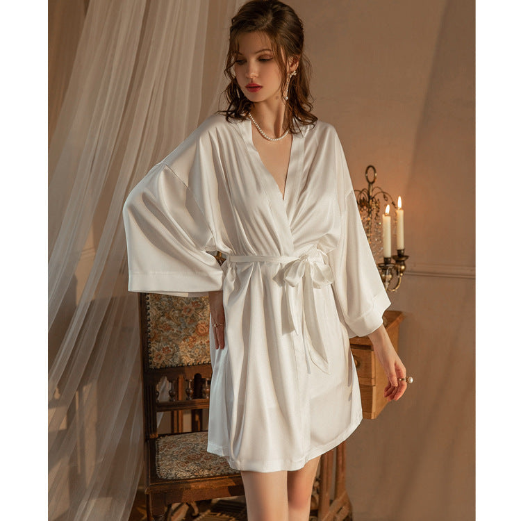 Loose ice silk sexy nightgown