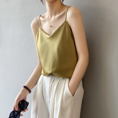 Single sided linen satin top