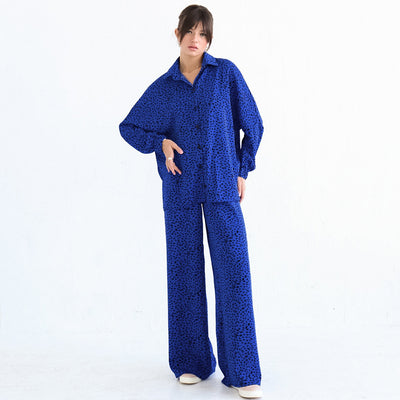 Blue cardigan home clothing suit