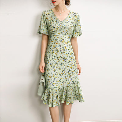 Mulberry silk floral dress
